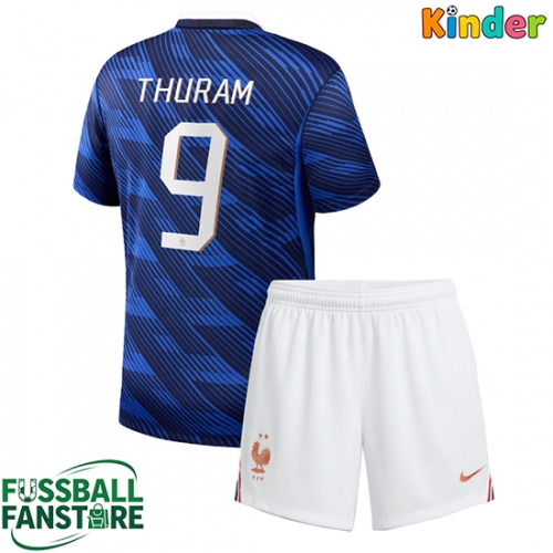 Frankreich Marcus Thuram #9 Replik Heimtrikot Kinder WM 2026 Kurzarm (+ Kurze Hosen)